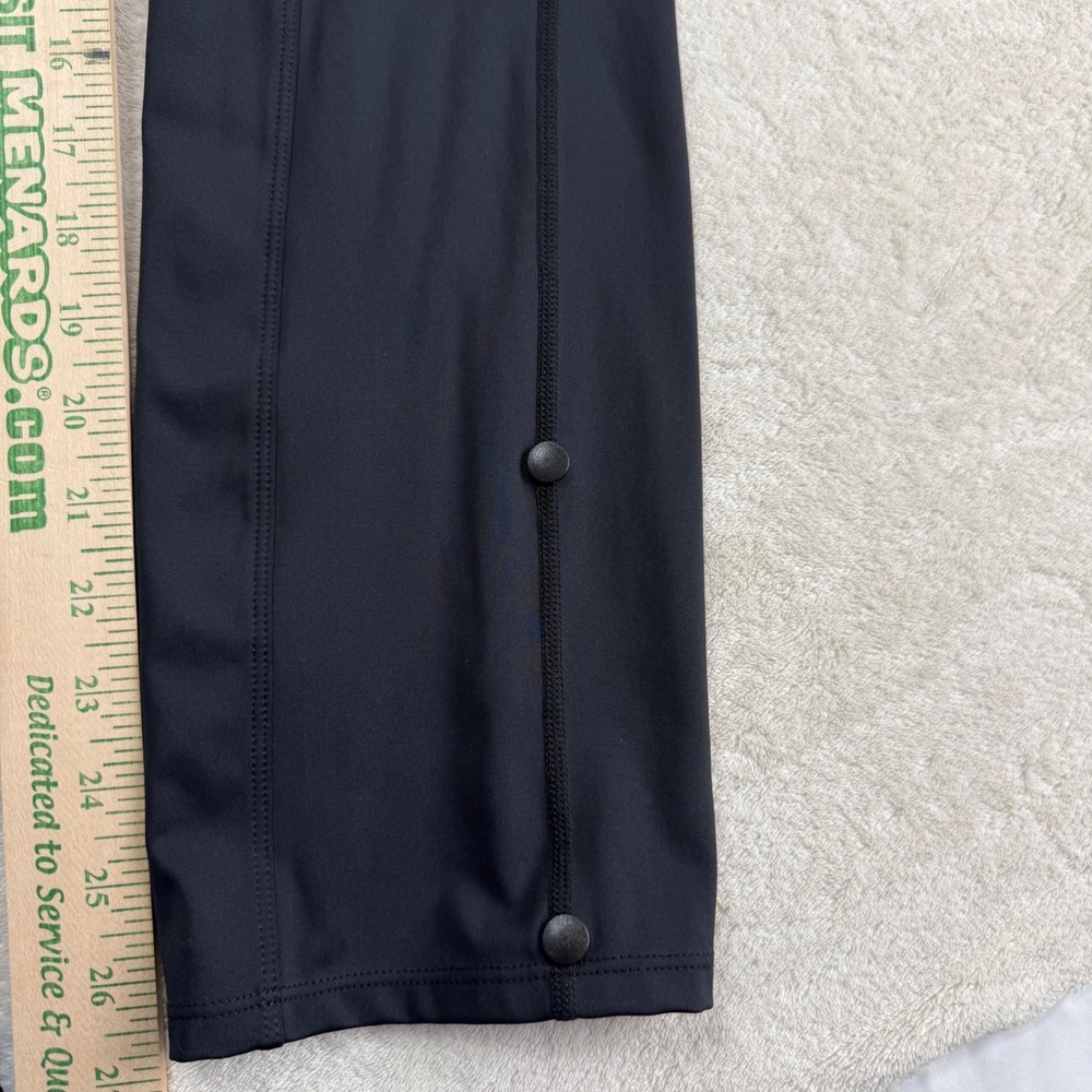 Black High Waisted Seamed 7/8 Leggings with Snap Ankle Detail Size M COmpression - Picture 4 of 6